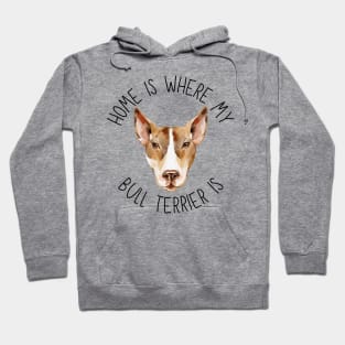 Home is Where My Bull Terrier Is Dog Breed Lover Watercolor Hoodie